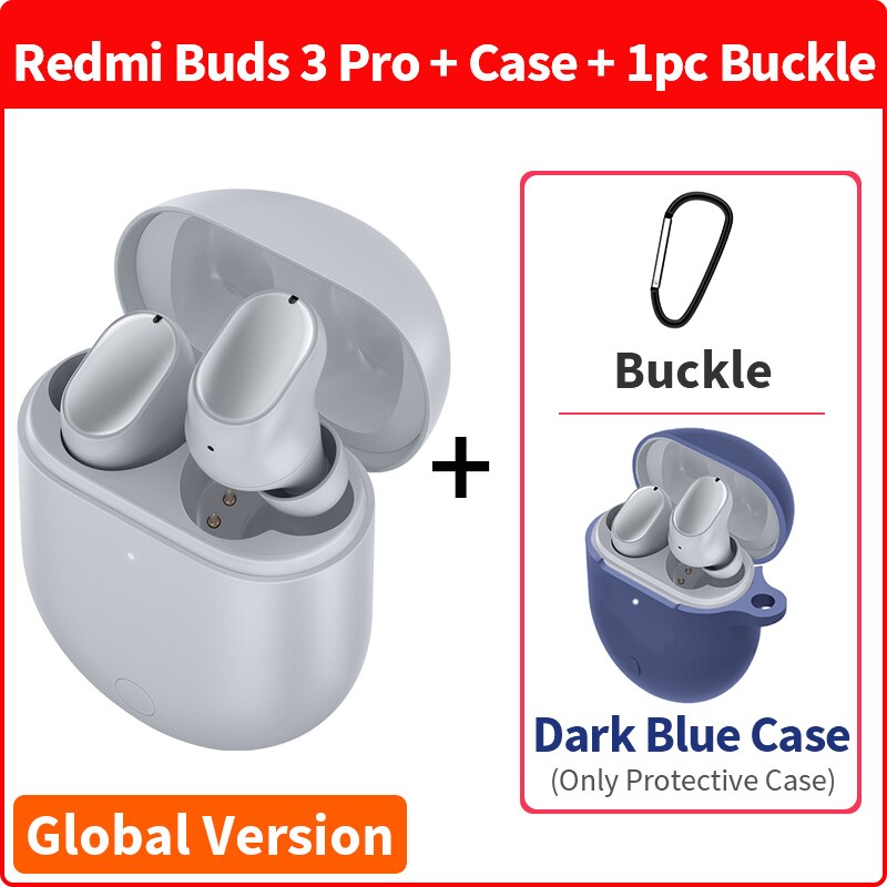 Xiaomi Redmi Airdots 3 Pro Earphone TWS True Wireless Earbuds ANC Bluetooth 5.2 Headset Wireless Charging Redmi Airdots 3Pro: GVGrey N Blue Case