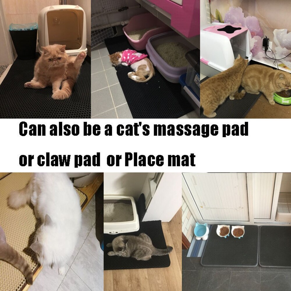 Folding Cat Litter Mat EVA Cats Litter Trapper Mats Waterproof Cushion Foam Rubber Pet Massage Pads Double-layer Kitten Placemat