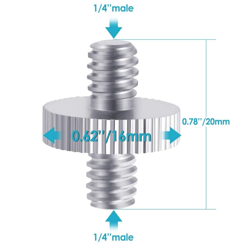 5 Pieces Metal Threaded Screw Adapter Tripod Screw Converter & 1x Lcd Monitor Adapter with Shoe Cold Shoe Base