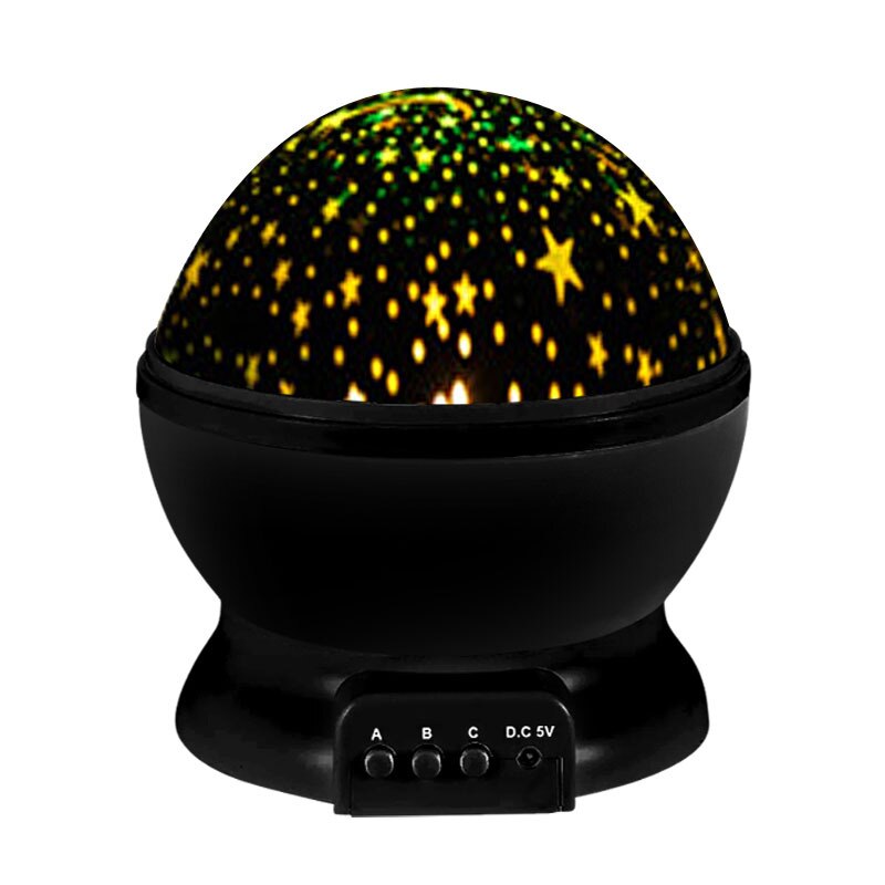 proyector de luz de noche LED cielo estrellado cielo luminoso juguetes luz de noche USB juguetes para niños: Black