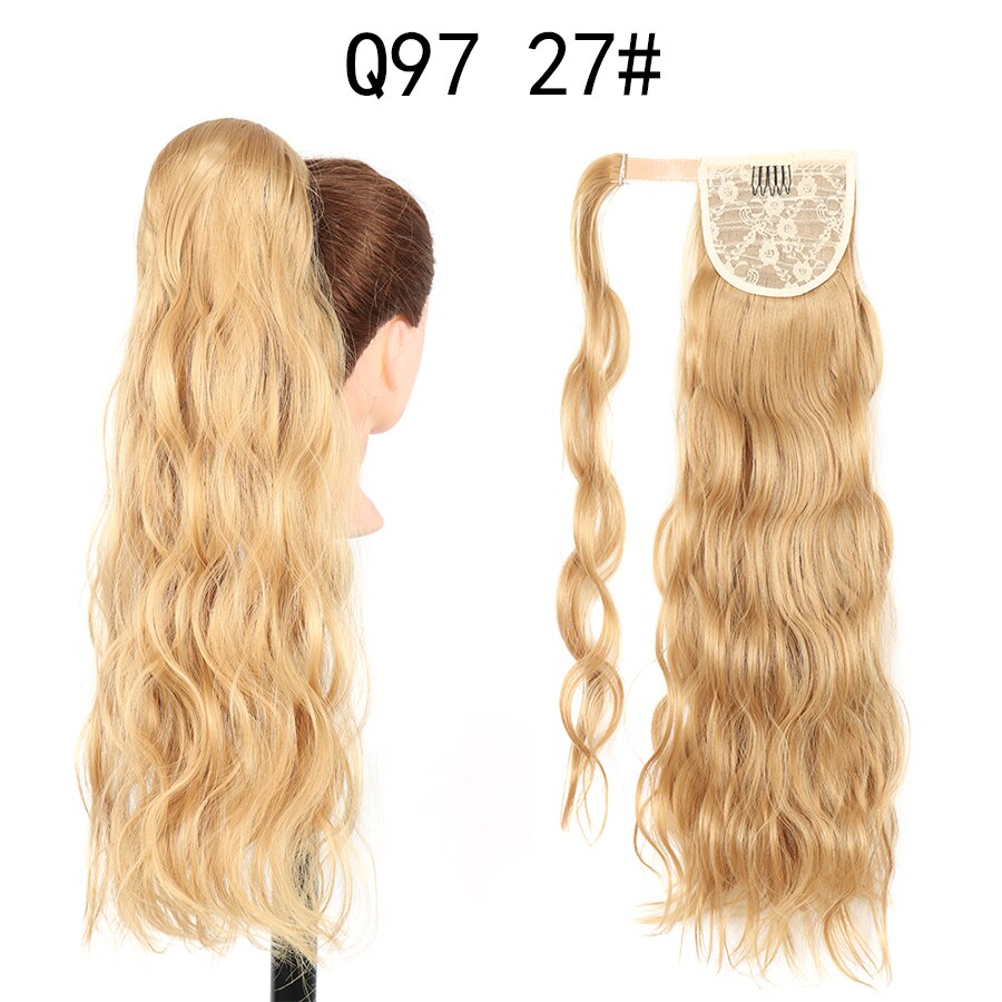 Hairpiece włosy w koński ogon rozszerzenie fałszywy ogon napowietrzny Natual faliste warkocze sznurek koński ogon z klipsami w syntetycznym: Q97-27