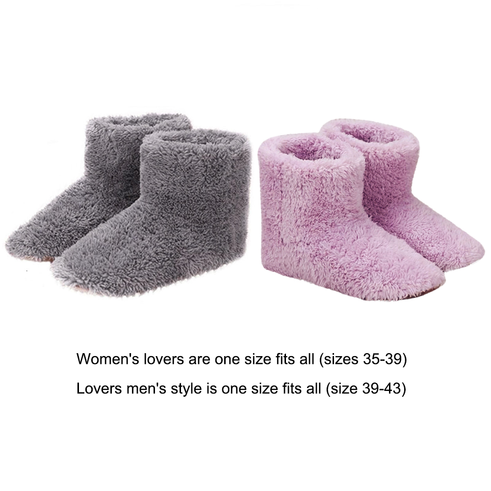 Zapatos con calefacción USB para hombres y mujeres, zapatillas eléctricas de felpa, botas de nieve cálidas, zapatos calefactables de invierno, talla 35-43 pies
