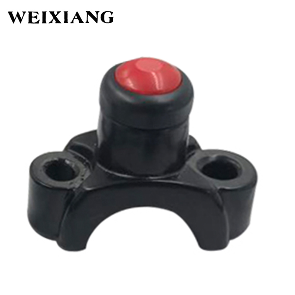 Aluminum Alloy Motorcycle Horn Button Power Start Switch Memontary Button Motorcross Handlebar Mount Switches: 1080B-Red
