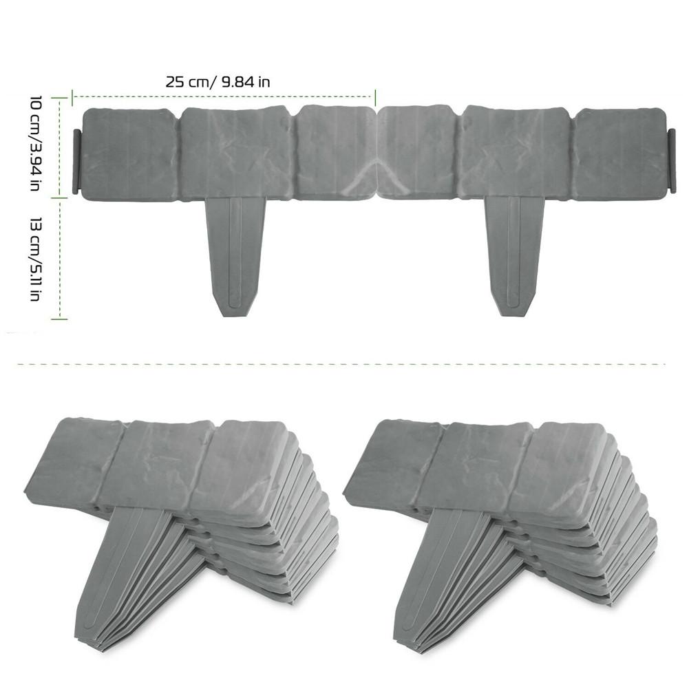 10Pcs Folding Imitatie Steen Hek Pp Plastic Hek Bloem Hek-Path Tuinieren Decoratie Voor Tuin En Groente Patch