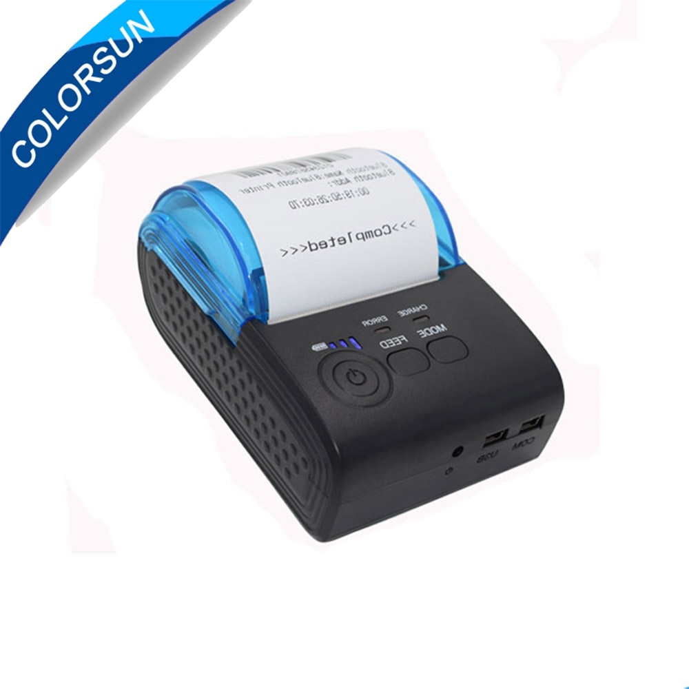 Colorsun Thermal Label Printer bluetooth receipt Printer Qr Code Barcode Thermal Label Printers 57mm for Printing