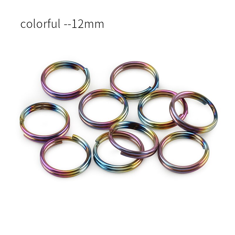 10 pièces/lot titane 10mm/12mm/14mm porte-clés EDC outil extérieur multicolore titane porte-clés: colorful 12mm