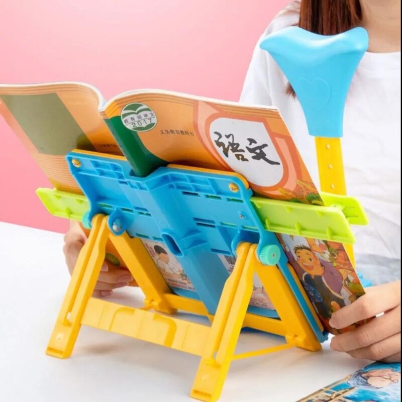 Adjustable Kids Children Reading Shelf Holder Portable Folding Book Stand Support Desk Organizer for Office School Supplies