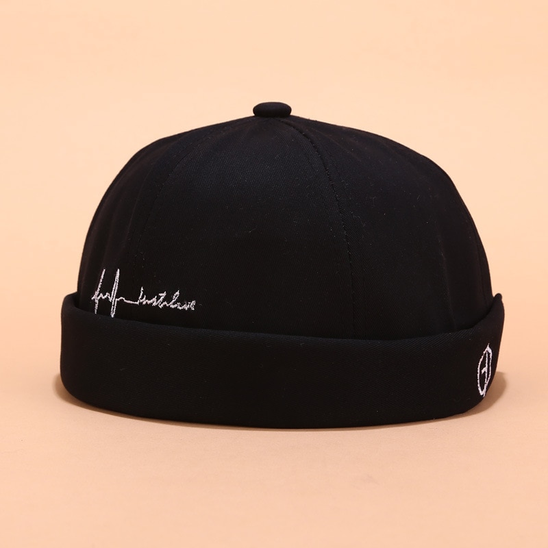 Gorra de Skullcap con letras bordadas para hombres y mujeres, gorra Casual de marinero mecánico sin mangas, Color sólido, Gorro de Invierno para Mujer, gorra de primavera