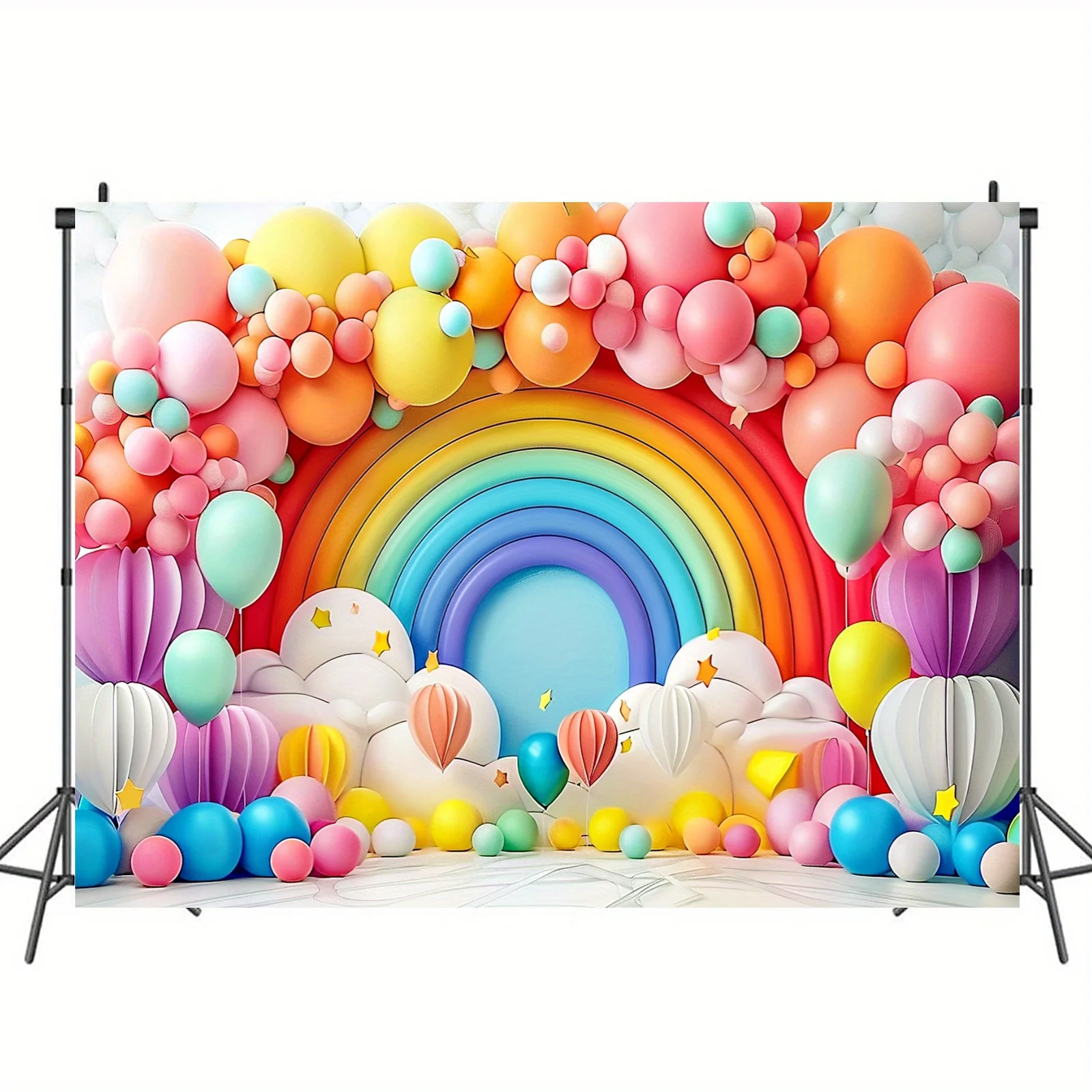 Arco de arcoíris con fondo de globo de Venus para decoraciones y celebraciones de fiestas: sin necesidad de energía, material de poliéster