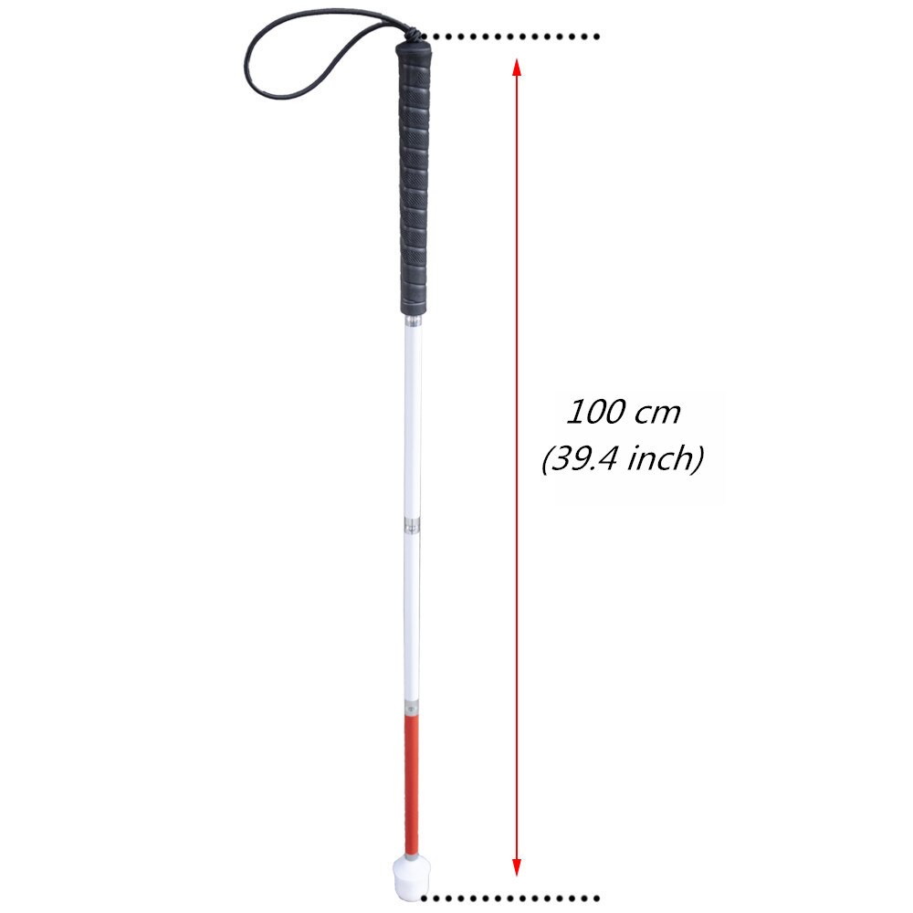 100 cm Lengte Aluminium Mobiliteit Opvouwbare Blindenstok (Plooien Down 4 Secties) Wit Cane Voor Kinderen: Pink Handle