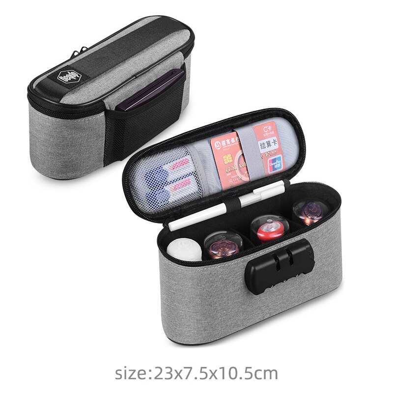 Multi-Purpose Document Storage Briefcase Business Trip Portable Official Seal File Organize Bag Travel Certificates Handbag Item: B-Grey