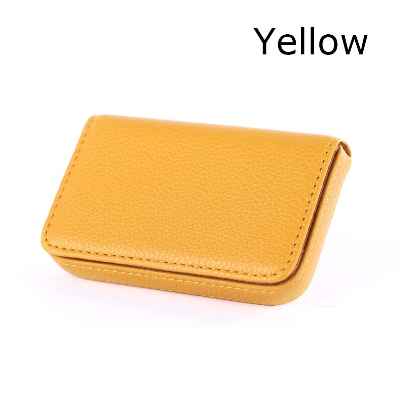 Yuecimie Grote Capaciteit Unisex Visitekaartje Case Id Pouch Vrouwen Pu Lederen Card Box Man Credit Kaarthouder Zwart Bruin: Yellow