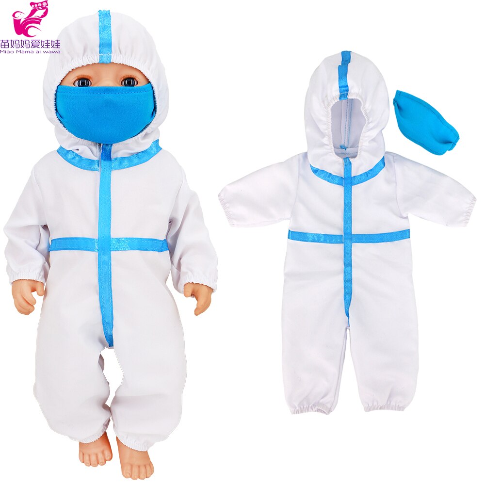 40cm reborn baby docka kläder kanin overall för 40cm docka jumpsuit nenuco y su hermanita 18 tum flick docka kläder: A17