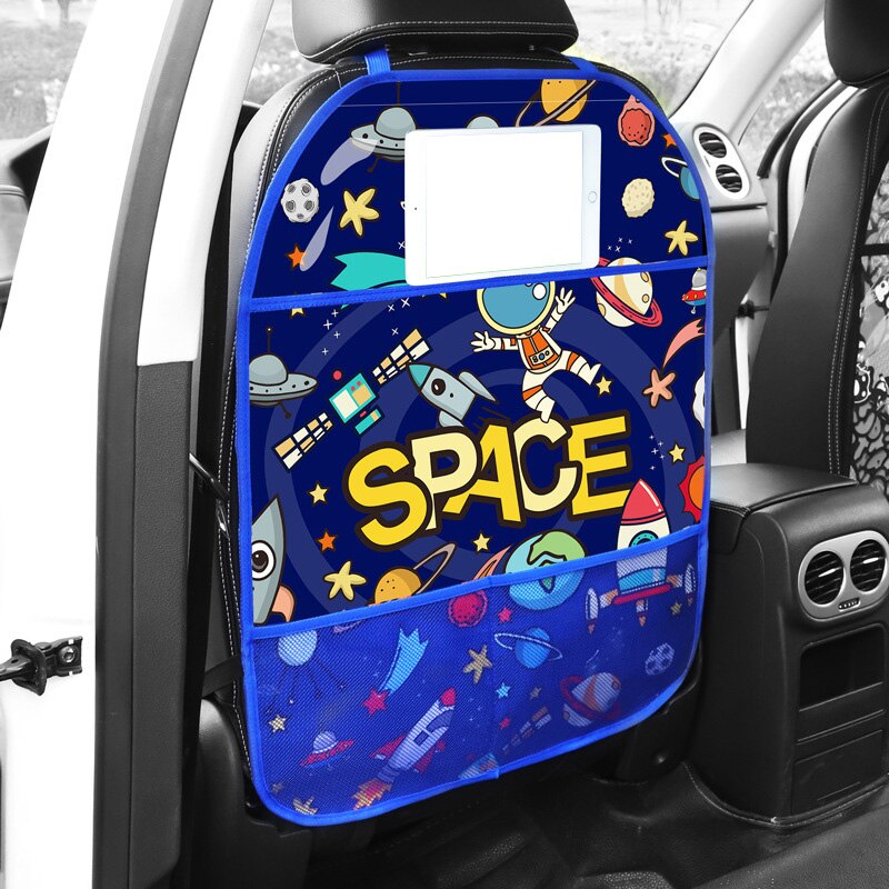 Funda protectora para asiento trasero de coche de dibujos animados, alfombrillas protectoras para asiento de coche de bebé, cojín antipatadas con bolsa de almacenamiento