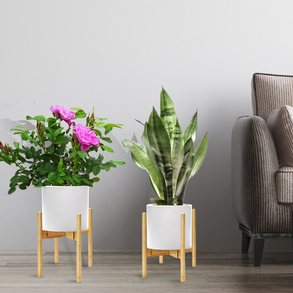 Wood Planter Holder Adjustable Wooden Flower Pot Holder Decoration Flower Succulent Greenery Plant Stand Indoor Bonsai Shelf