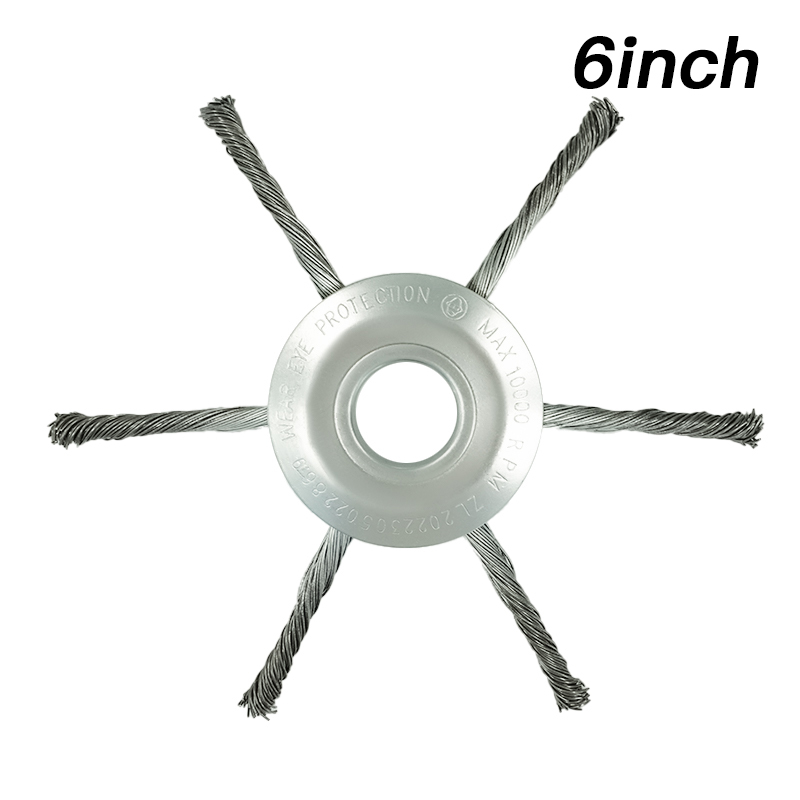 Lusqi Staaldraad Gras Trimmer Kop 6/8/9Inch Versterkte Universele Onkruidborstel Fit Rechte As Bosmaaier Verwijdering Mos Roest: Zilver