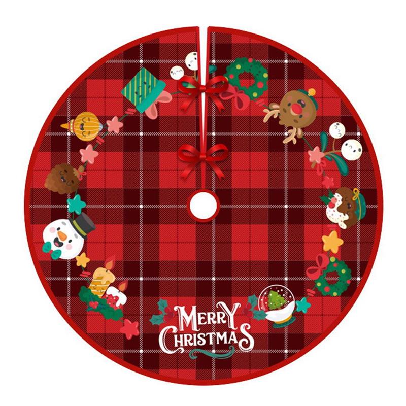 90cm Cross-Border Christmas Tree Skirt Print Tree Bottom Decoration Christmas Supplies Ornaments: A