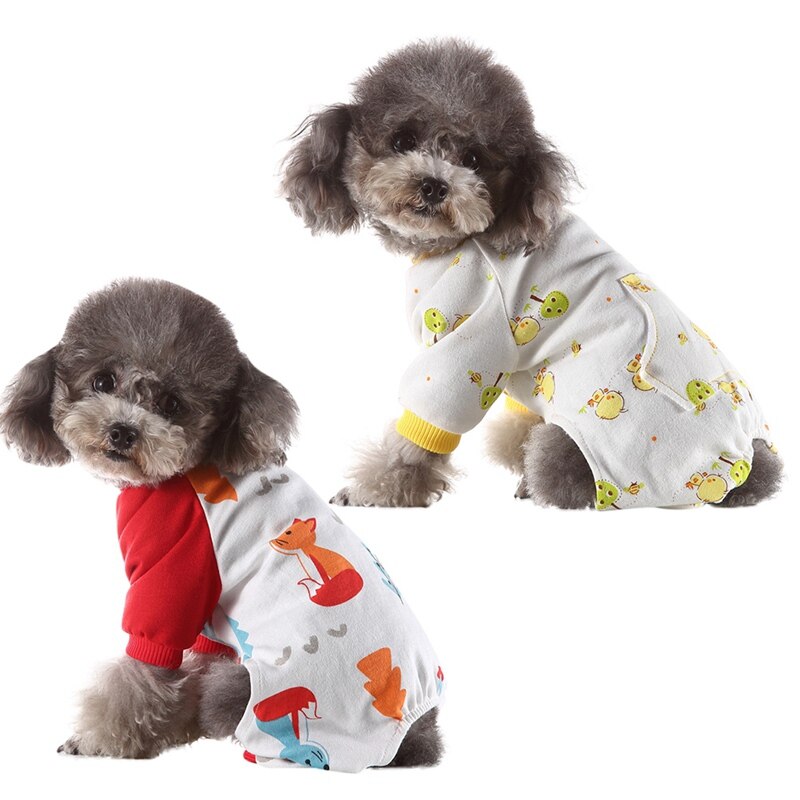 Hond Kleding Gedrukt Casual Waterdichte Pyjama Kostuums Bovenkleding Voor Kleine Honden Puppy Product Huisdieren Benodigdheden