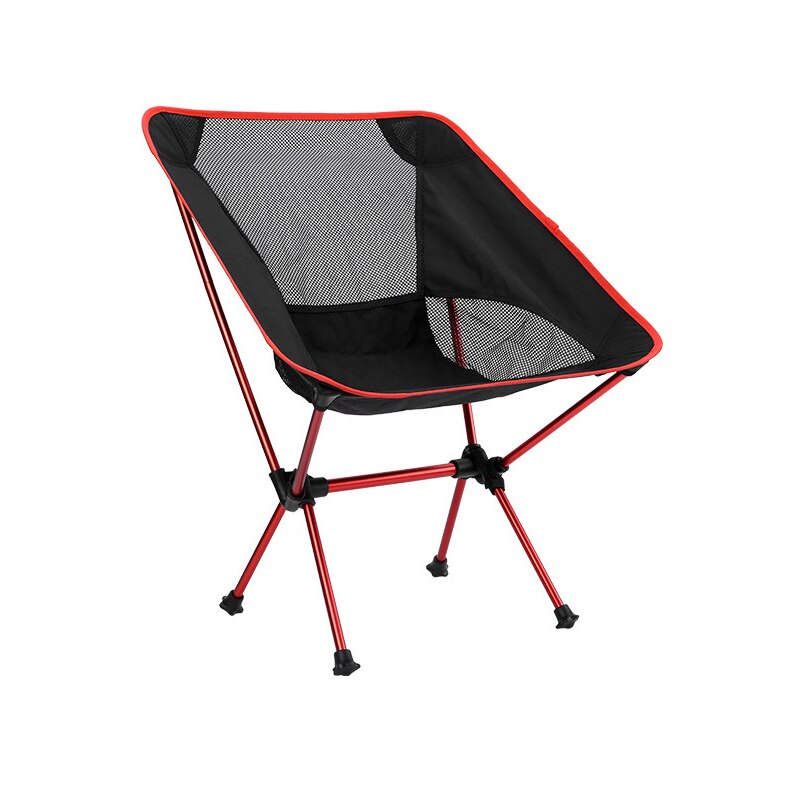 Bärbar camping strandstol lätt vikbar fiske utomhus camping utomhus ultra ljus orange röd mörkblå strandstolar: Röd