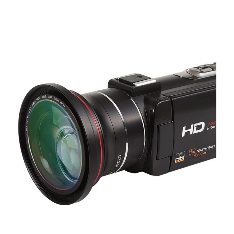 ORDRO Obiettivo di Macchina Fotografica HD 0.39X Super Wide Angle Lens per Videocamera Video di Registrazione (FS-1)