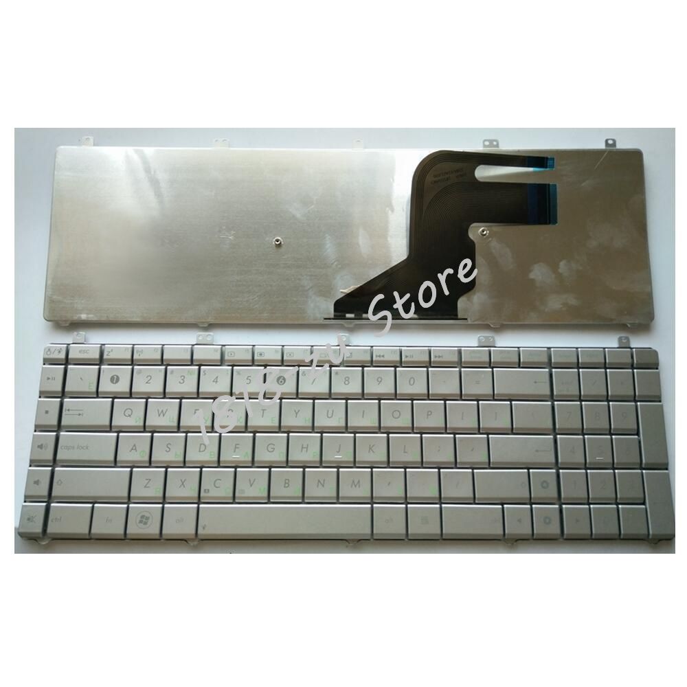 YALUZU Russian Layout Silver Laptop Keyboard for Asus N55 N55S N55SL N55SF N55X N75S N75SF N75SL Silver replacement keyboard