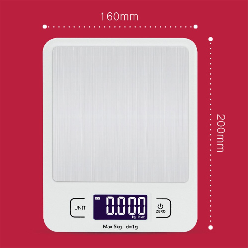 USB Powered Digital LCD Scale Kitchen Balance 5kg /1g Multifunction Food Scale for Baking Cooking Home Weigh Electronic Scales