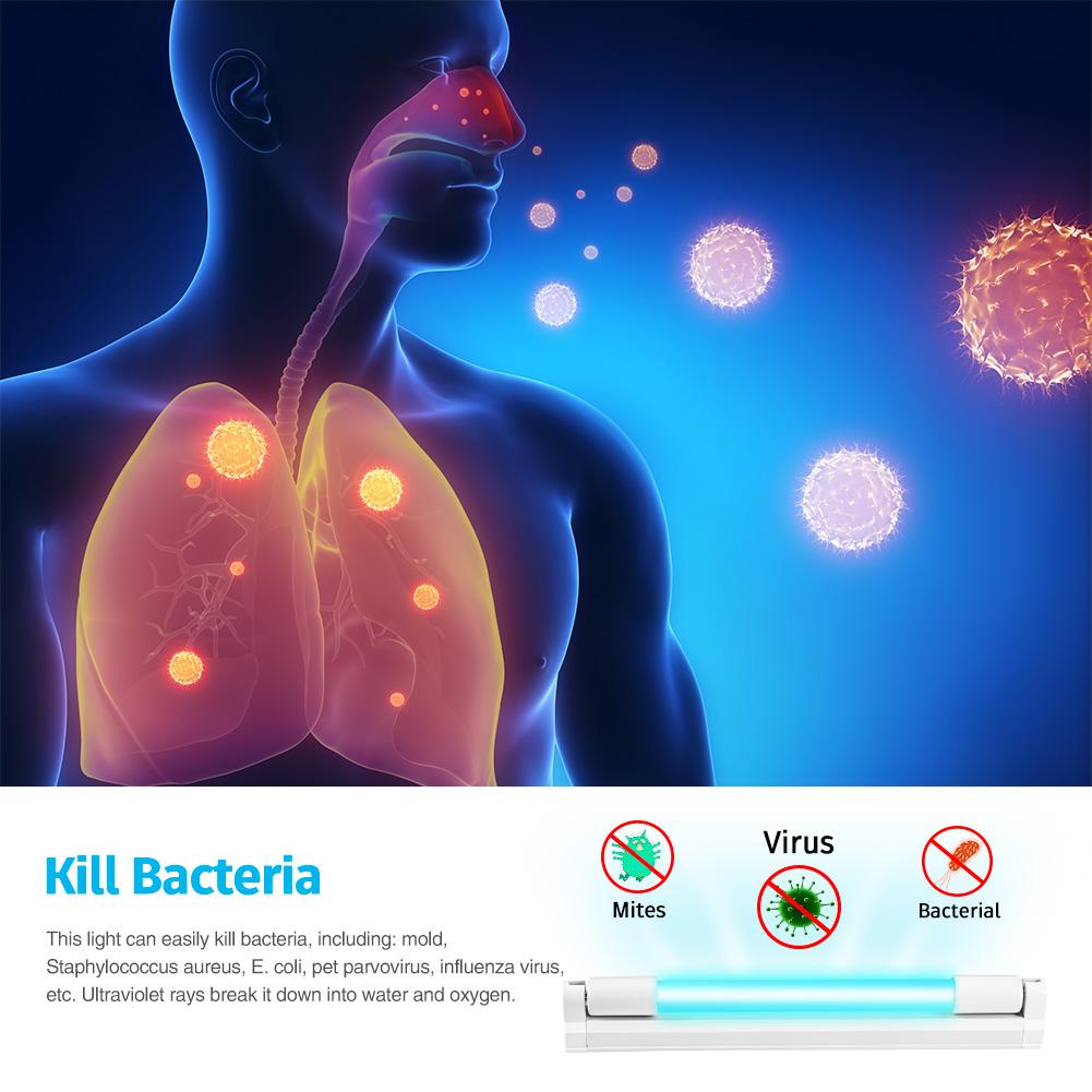 Disinfection UV Lamp Car Home Living Room Office UV Germicidal Lamp Led UVC Light Disinfection Lamp Sterilizer Air Kill Mites