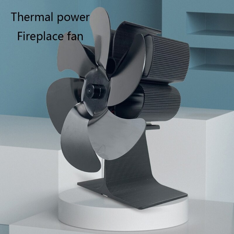 M89B Efficient Fan Fireplace Fan 6-Blade for Gas Pellet Wood Log Burning Stove 6-Blade Heat Distribution Quiet Fireplace