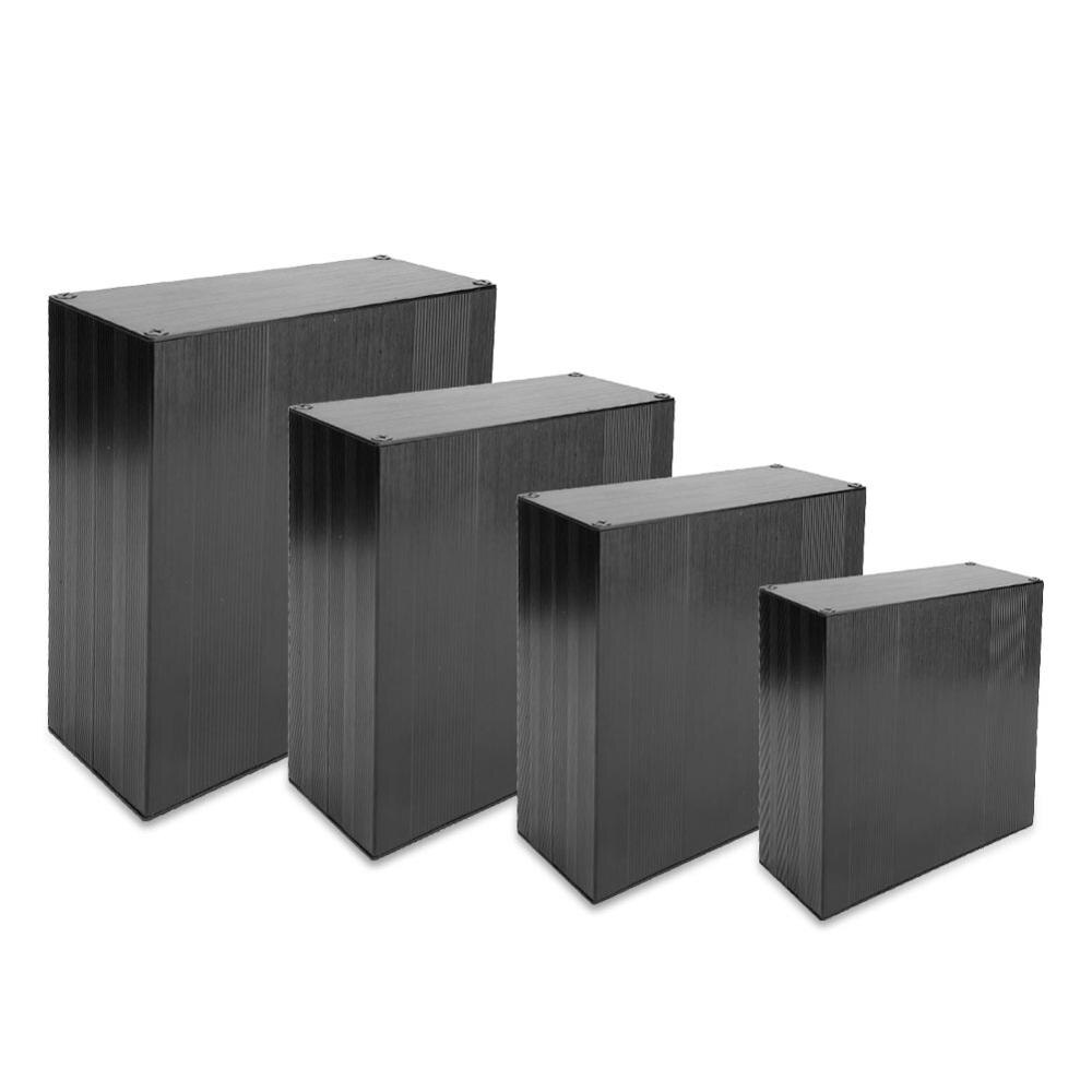 Sort aluminium koblingsboks diy elektronisk kabinet pcb instrumen projekt sag vandtæt hifi forstærker gps hus split type