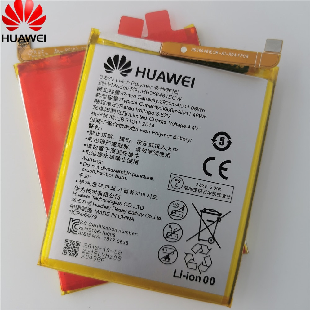 100% Originele Real 3000 Mah HB366481ECW Voor Huawei P9/P9 Lite/Honor 8 5C/G9/P10 lite/P8 Lite /P20 Lite/P9lite Batterij
