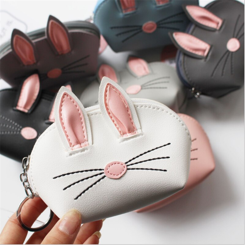 Cute Bunny Rabbit Coin Bag Key Bag Women Girls Cartoon Wallet Card Holder Long Wallet Purse