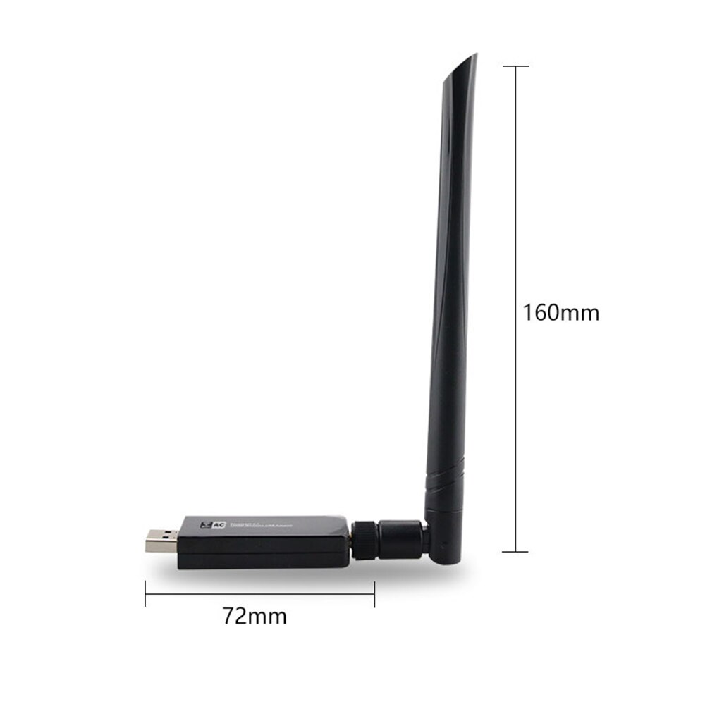 RTL8812AU Chip Usb 3.0 Draadloze Netwerkkaart 5dbi Antenne 5Ghz 1200Mbps Wifi Adapter Voor Windows 7/8/10/Kali Linux
