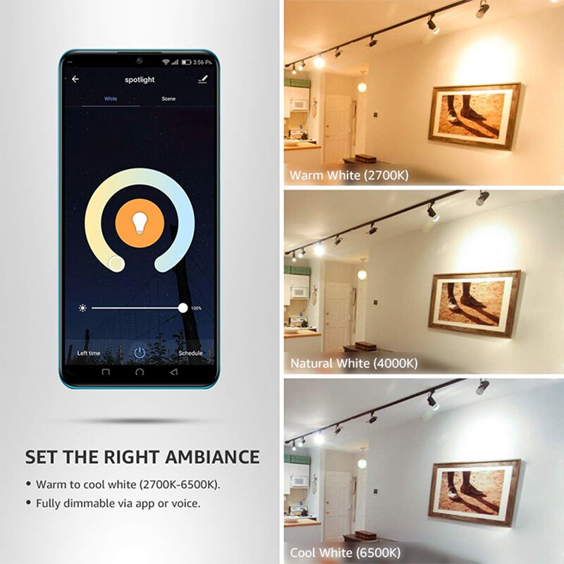 5W GU10 Led Smart Wifi Lamp Rgb + Cw (2700K-6500K) dimbare Licht Voor Google Thuis