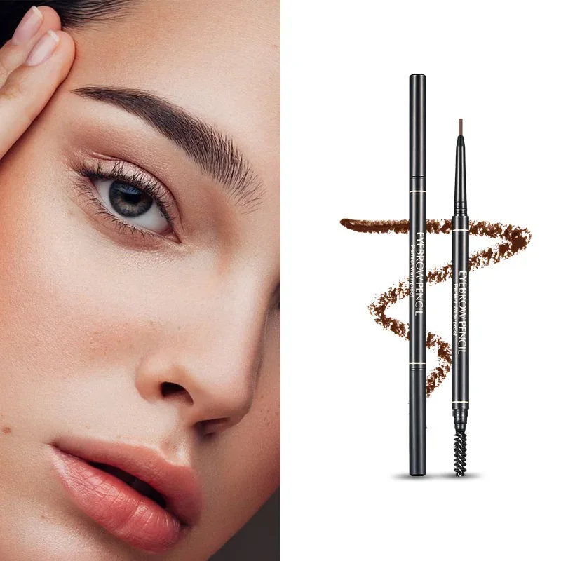 1,5 mm feiner Augenbrauenstift mit Doppelkopf-Automatikrotation, einzeiliger Augenbrauenstift, wasserfest und make-up-freiem Make-up-Stift