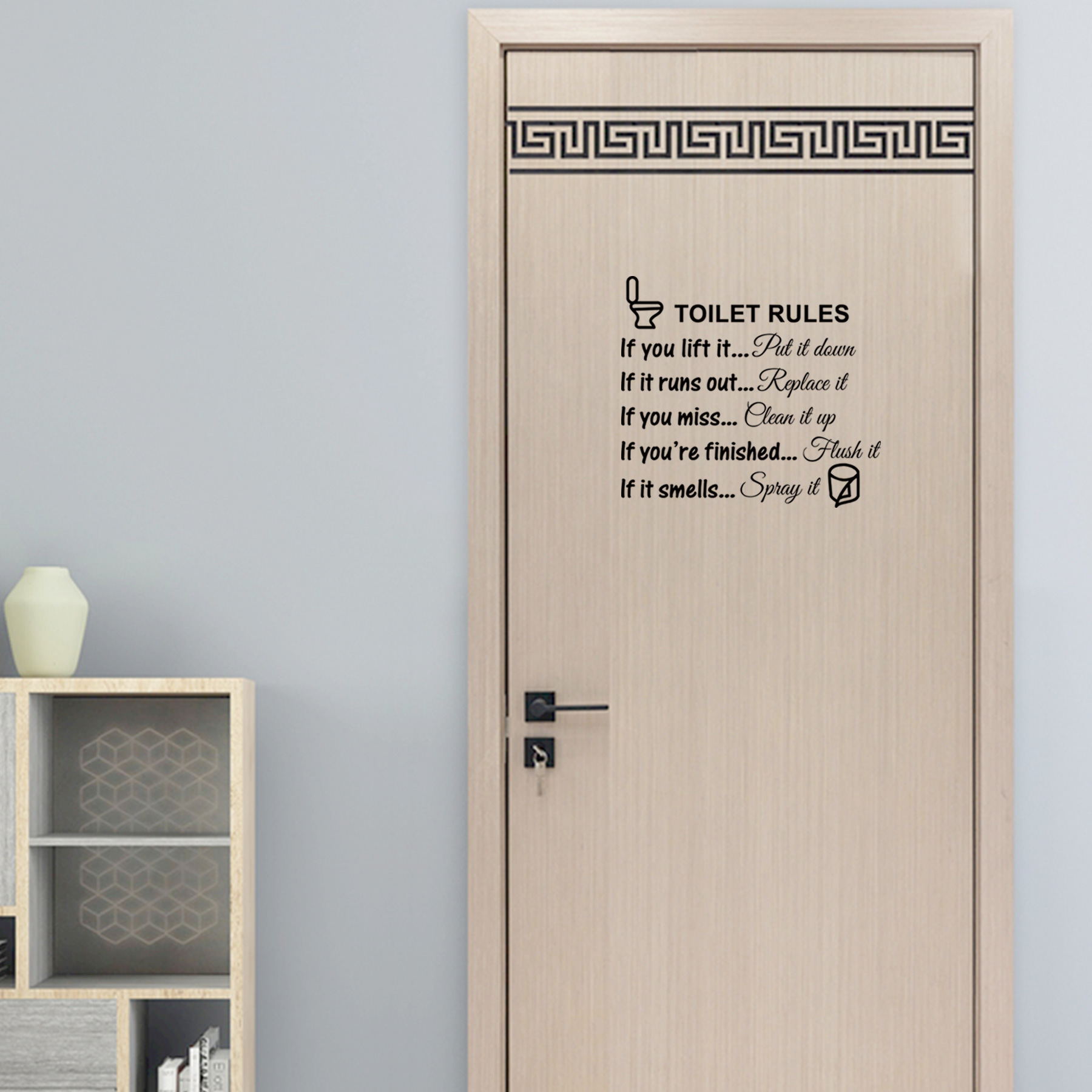 Toiletregels Badkamer Muurdecoratie Stickers, DIY Verwijderbare Vinyl Art Badkamer Decoratie Muur Citaten Stickers Bord Voor Deur Woonkamer