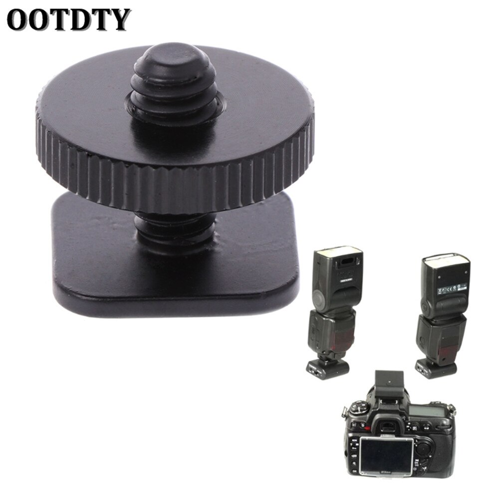 OOTDTY 1/4 inch Enkele Laag Statief Schroef naar Studio Flash Shoe Adapter Voor Nikon