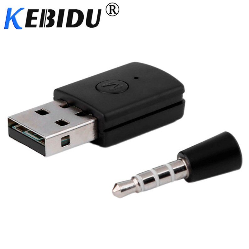 Kebidumei-Adaptador USB para auriculares PS4, Dongle con Bluetooth 3,5, 4,0mm, EDR, rendimiento estable