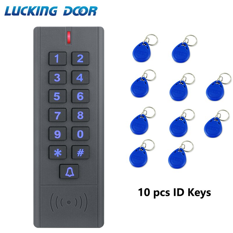 RFID Access Control System Device Machine 1000 User Wiegand input and output 125Khz RFID Proximity Entry Door IP67 Waterproof: A9 10 blue key