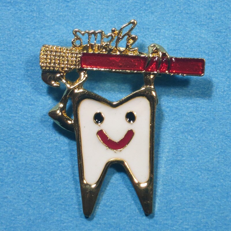 Insignia Dental simle, de clínica Dental, forma de diente de Metal, broche con de Molar, insignia de dentista, higiénico, accesorios de Adorno