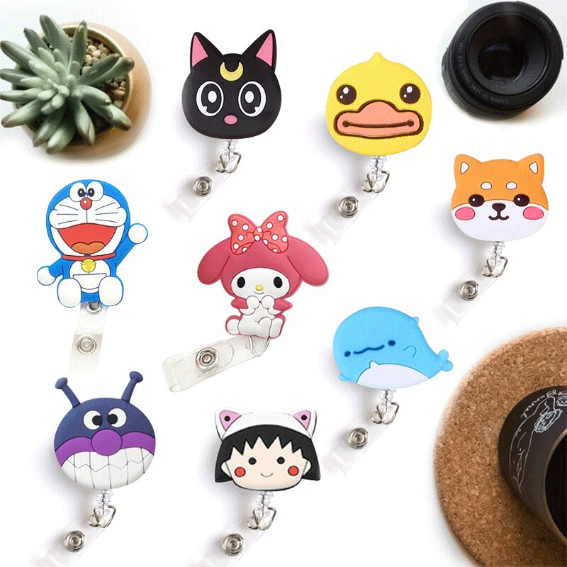 30 Stks/partij Cartoon Intrekbare Badge Houder Student Verpleegkundige Naam Id Kaarthouder Enfermera Borst Kantoor Accessoires: mix color