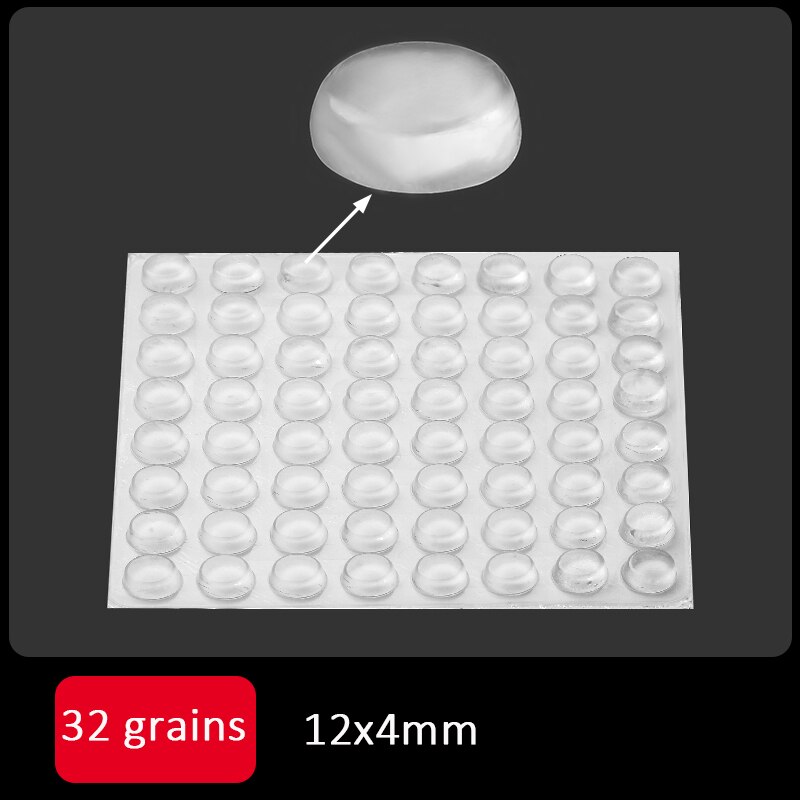 Amortisseur en Silicone auto-adhésif multifonction, protection pour meubles, bloc de porte antidérapant: 12x4mm 32 grains