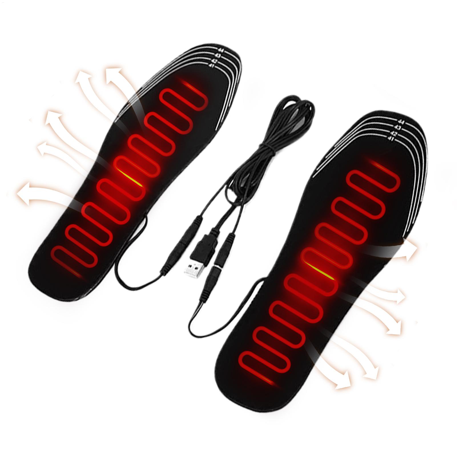 Usb-verwarmende inlegzolen, op maat te snijden voetverwarmer, elektrische voetverwarmer voor skiën, snowboarden, ijsvissen, wandelen en fietsen