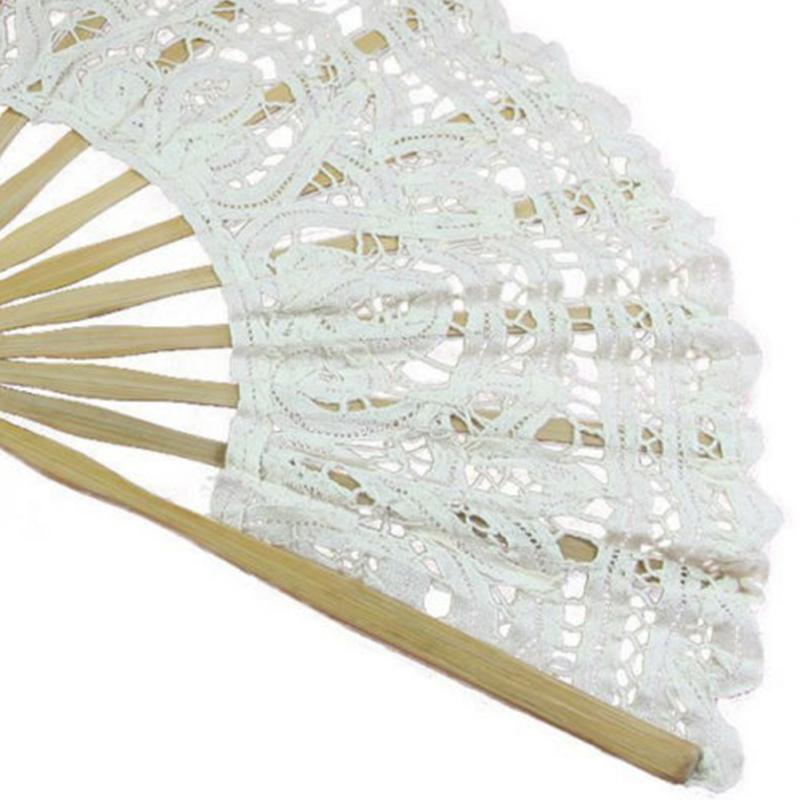 Portable Dancing Props Hand Fan Wedding Bamboo Bone Tassel Folding Lace Photography Hollowed Out Handmade Accessories #63