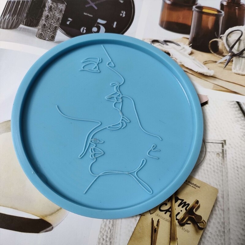 Diy Crystal Epoxy Silicone Mold Human Body Table Decorative Mirror Surface Silicone Mold Resin Coaster Placemat 16FF