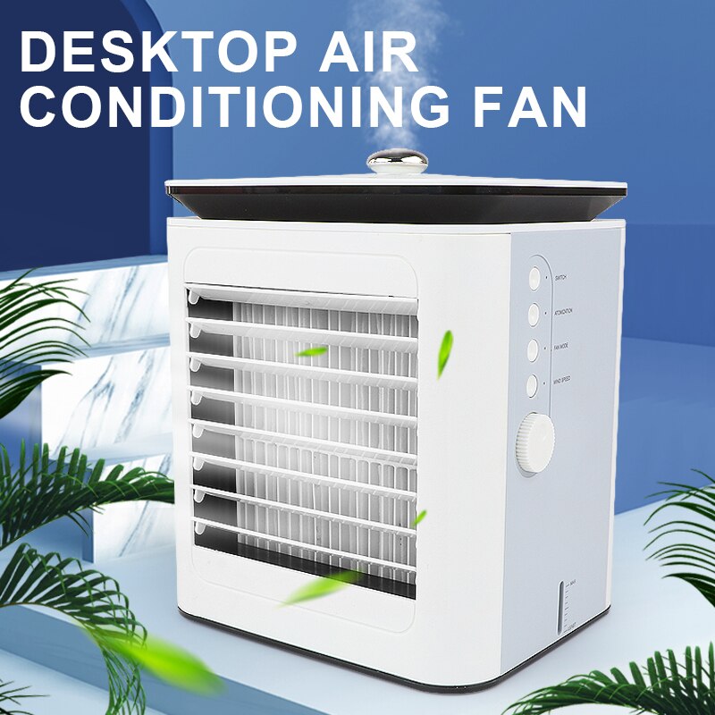 Portable Air Cooler USB Air Conditioner Desktop Fan Ultra-low Mute 4 Speeds Quiet Air Cooler for Home Room Office HVAC Systems