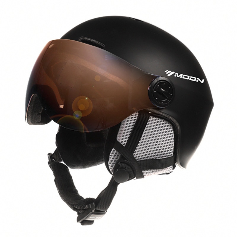 2-in-1 Detachable Wind Shield Ski Helmet Anti-fog Anti-UV Integrated Ski Goggles For Snowboarding