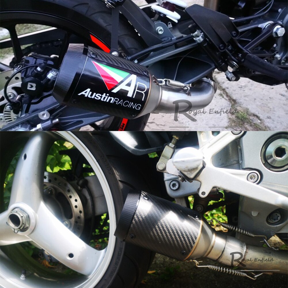 Carbon Fiber Escape System with DB kille Universal 51MM 60MM AR Austin Racing Motorcycle Exhaust Pipe For GSXR600 Z1000 ER6N K7