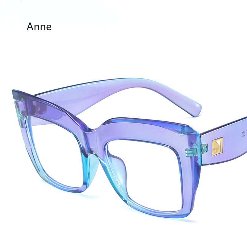 Monturas de gafas cuadradas de gran tamaño para mujer, gafas de azul antiluz azul, lentes ópticos, gafas grandes de de lujo para mujer