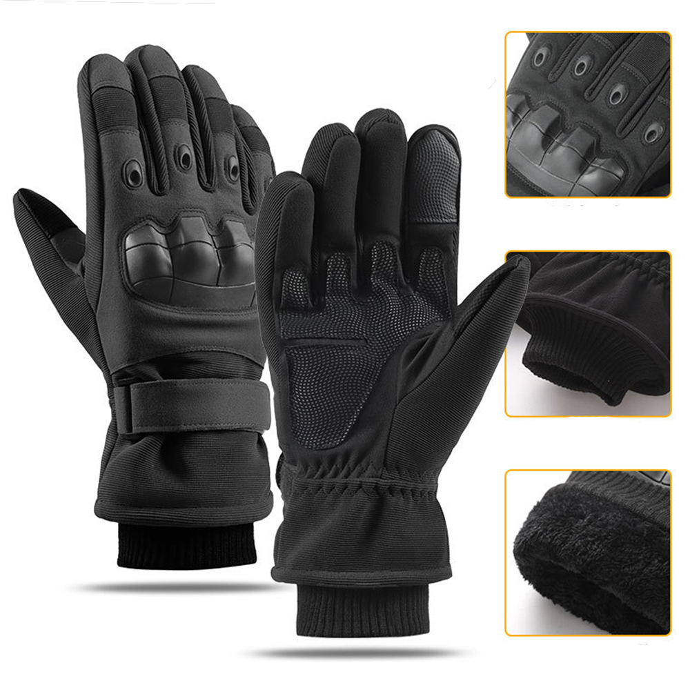 Winter Motorrad Handschuhe Winddicht Guantes Moto Herren Motorrad Reithandschuhe Touchscreen Moto Moto-Cross Handschuhe Schwarz