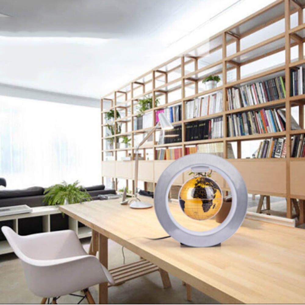Round LED World Map Floating Globe Magnetic Levitation Night Light Anti Gravity Magic Teaching Globes Birthday